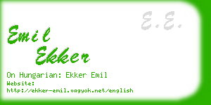 emil ekker business card